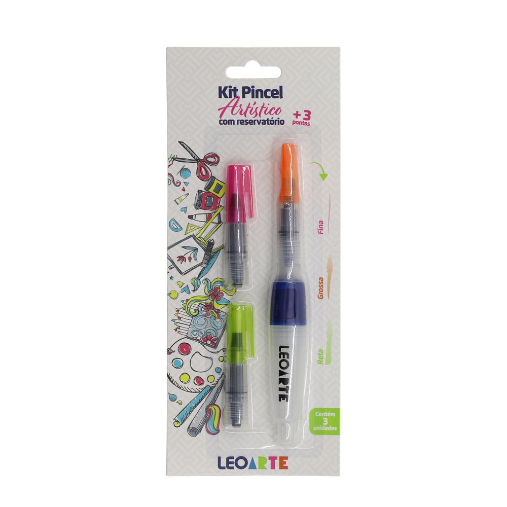 KIT PINCEL LEO&LEO ARTISTICO COM RESERVATORIO 77001