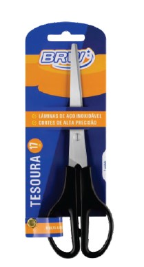 TESOURA ACO INOX BRW BLISTER 17CM TE1701