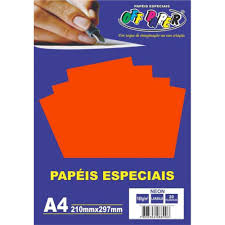 PAPEL OFF PAPER NEON 180G A4 20F LARANJA