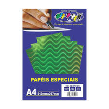 PAPEL OFF PAPER HOLOGRAFICO 120G A4 10FL VERDE