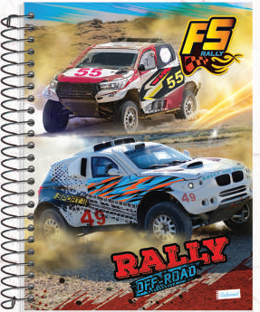 CADERNO CADERNUS 1/4 96F CAPA DURA RALLY