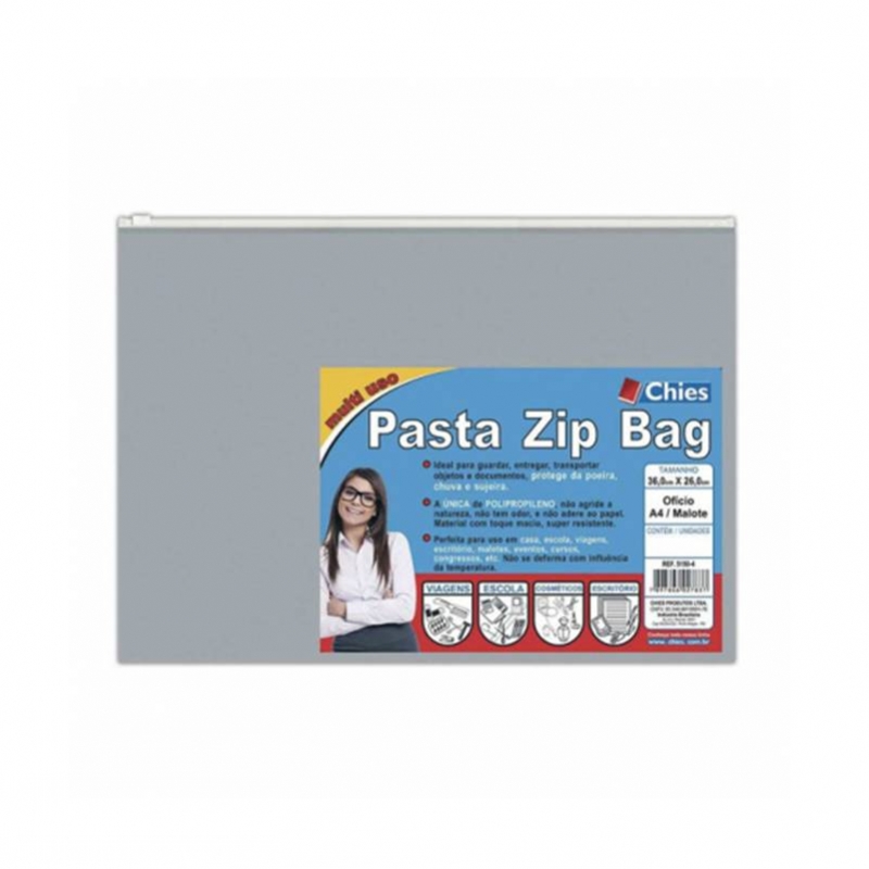 PASTA CHIES ZIP BAG OFICIO PRATA 5150