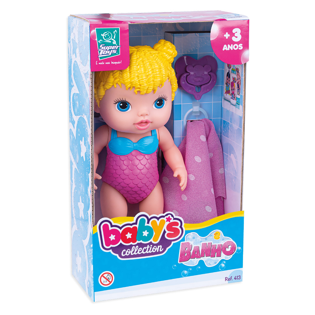 BONECA SUPERTOYS BABYS BANHO 413