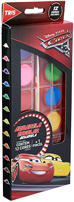 AQUARELA TRIS CARROS C/12 CORES 686356