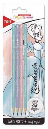 LAPIS TRIS CINDERELA BLISTER C/04 610269