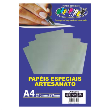 PAPEL OFF PAPER LAMICOTE 250G A4 10FL PRATA