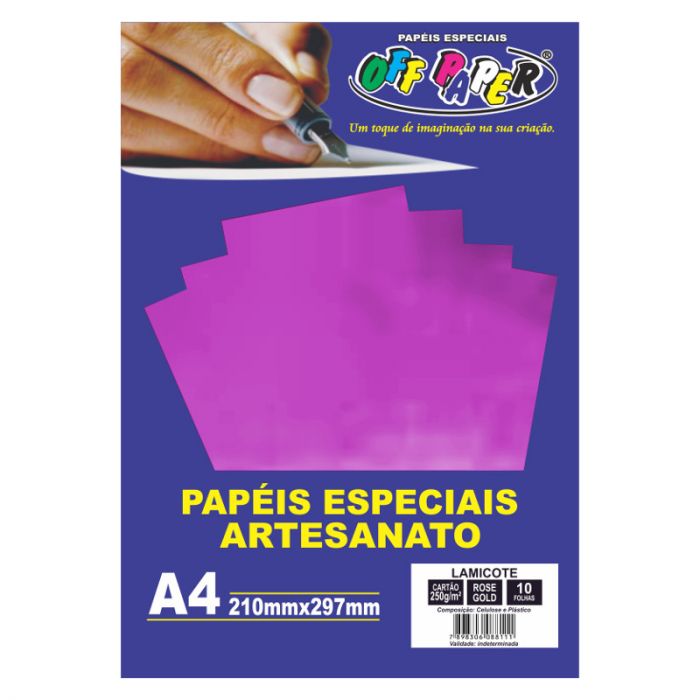 PAPEL OFF PAPER LAMICOTE 250G A4 10FL ROSA