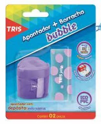 APONTADOR+BORRACHA TRIS BLISTER BUBBLE 607375
