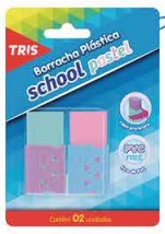 BORRACHA TRIS SCHOOL PASTEL C/2 610122