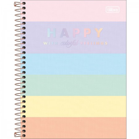 CADERNO TILIBRA 1.1 80FLS COLEGIAL HAPPY COLOR 310204