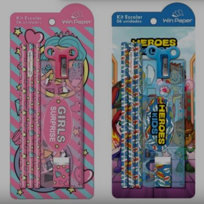 KIT ESCOLAR WIN PAPER C/6PC SORTIDO WPP80009