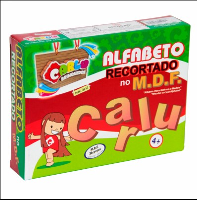 ALFABETO RECORTADO PEQUENO EM MDF (MADEIRA) CARLUA COM 36 PECAS