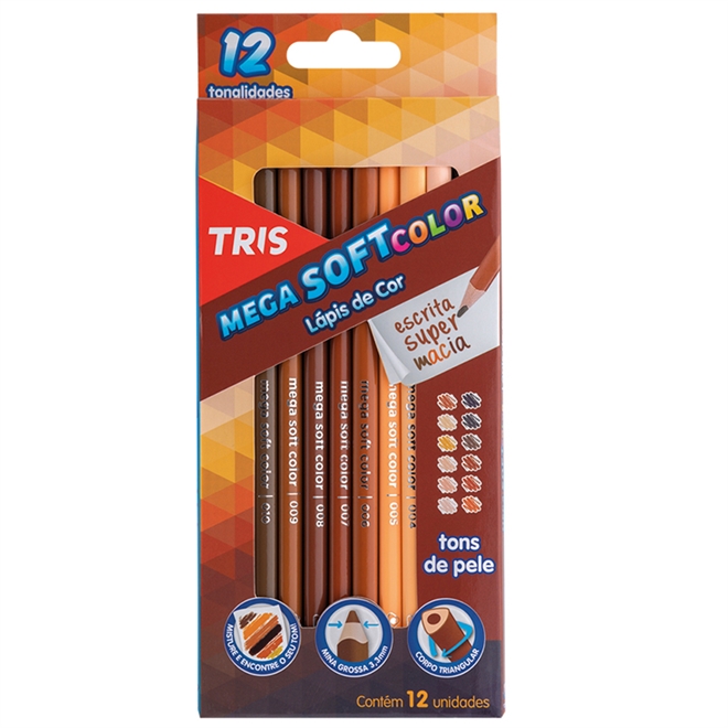 LAPIS DE COR TRIS C/12 TONS DE PELE 687735