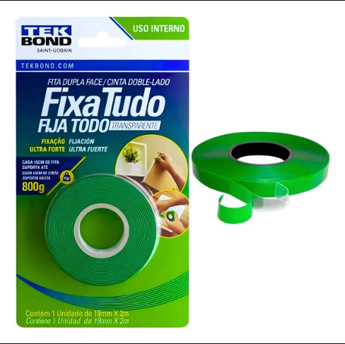 FITA TEK BOND 19MX2M DUPLA FACE BL EXTER