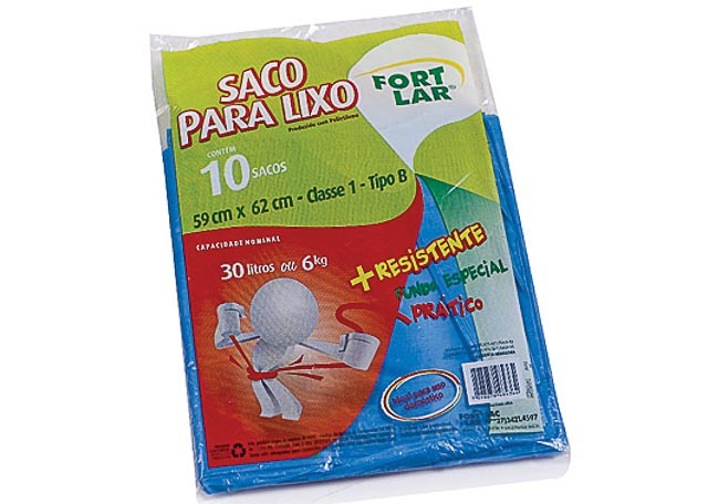 SACO FORT FLEX P/LIXO 30LT 59X62M C/10