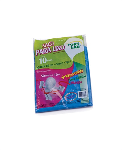SACO FORT FLEX P/LIXO 50LT 63X80M C/10