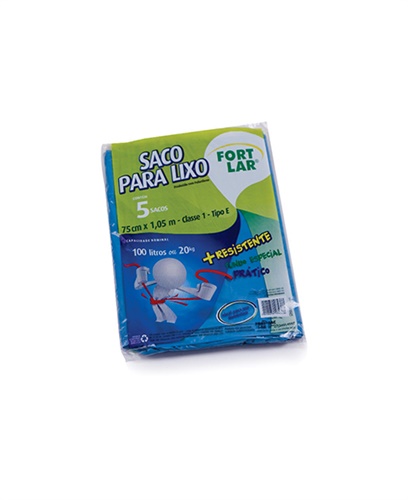 SACO FORT FLEX P/LIXO 100LT 75X1,5 C/5