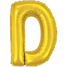 BALAO MAKE+ METALICO 16  40CM DOURADO LETRA D