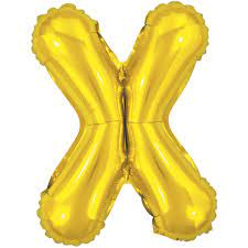 BALAO MAKE+ METALICO 16' 40CM DOURADO LETRA X