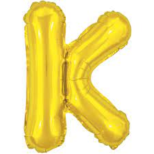 BALAO MAKE+ METALICO 16' 40CM DOURADO LETRA K