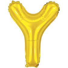 BALAO MAKE+ METALICO 16' 40CM DOURADO LETRA Y