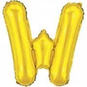 BALAO MAKE+ METALICO 16' 40CM DOURADO LETRA W