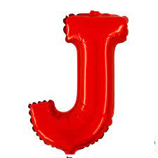 BALAO MAKE+ METALICO 16' 40CM VERMELHO LETRA J