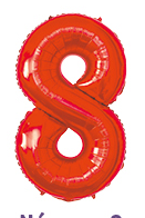 BALAO MAKE+ METALICO 16' 40CM VERMELHO NUMERO 6