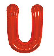 BALAO MAKE+ METALICO 16' 40CM VERMELHO LETRA U