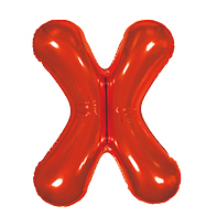 BALAO MAKE+ METALICO 16' 40CM VERMELHO LETRA X