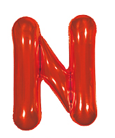 BALAO MAKE+ METALICO 16' 40CM VERMELHO LETRA N