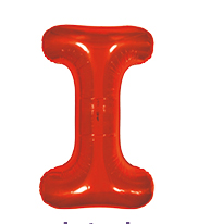 BALAO MAKE+ METALICO 16' 40CM VERMELHO LETRA I