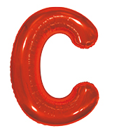 BALAO MAKE+ METALICO 16' 40CM VERMELHO LETRA C