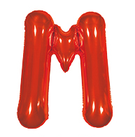 BALAO MAKE+ METALICO 16' 40CM VERMELHO LETRA M