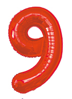 BALAO MAKE+ METALICO 16' 40CM VERMELHO NUMERO 9