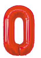 BALAO MAKE+ METALICO 16' 40CM VERMELHO NUMERO 0