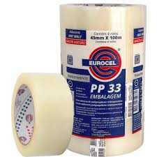 FITA ADESIVA EURO 45X100 PP33 EMPACOTADORA TRANSPARENTE