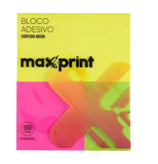 BLOCO ADESIVO MAXPRINT SORTIDO MAX NEON 743440