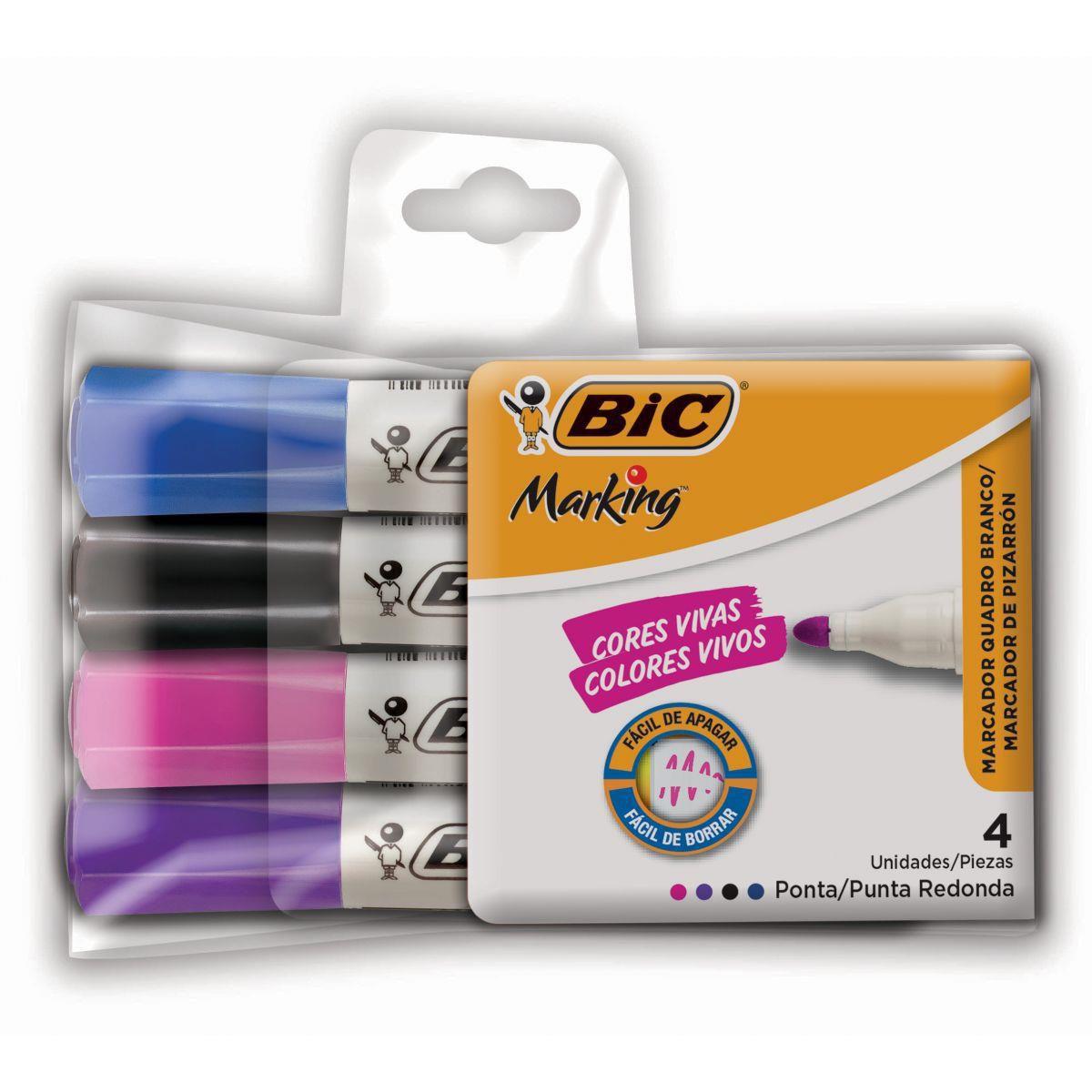 MARCADOR P/QUADO BRANCO BIC FELTRO BLISTER FASHION SORTIDO