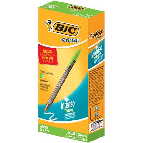 CANETA BIC CRISTAL BOLD 1.6 VERDE CLARO 892008
