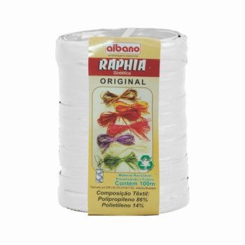 CINTA DE RAPHIA ALBANO SINTETICA MAXI 100M BRANCO