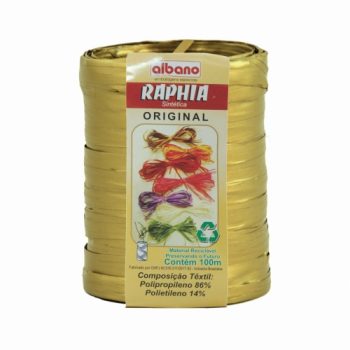 CINTA DE RAPHIA ALBANO SINTETICA MAXI 100M OURO