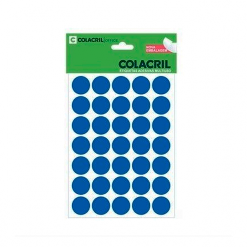 ETIQUETA COLACRIL TP19 C/210 AZUL 6001AZ