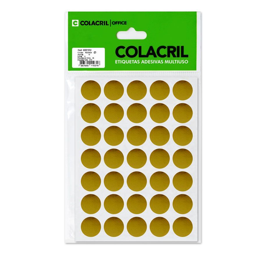 ETIQUETA COLACRIL TP19 C/210 OURO 6001OU