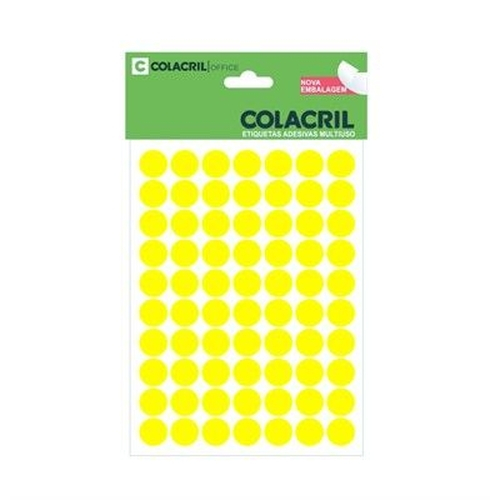 ETIQUETA COLACRIL TP19 C/420 AMARELO FLUORESCENTE 6021AF