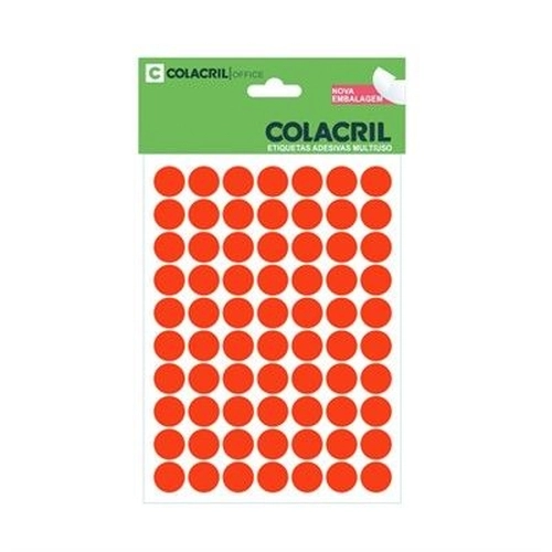 ETIQUETA COLACRIL TP13 C/420 VERMELHO FLUORESCENTE 6021VF