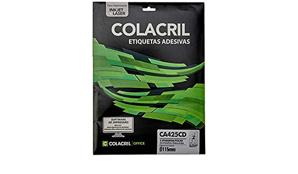 ETIQUETA COLACRIL CA425CD 115MM C/25F A4