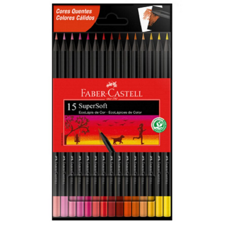 LAPIS DE COR FABER CASTELL C/15 SOFT QUENTE 120715SOFTCQ