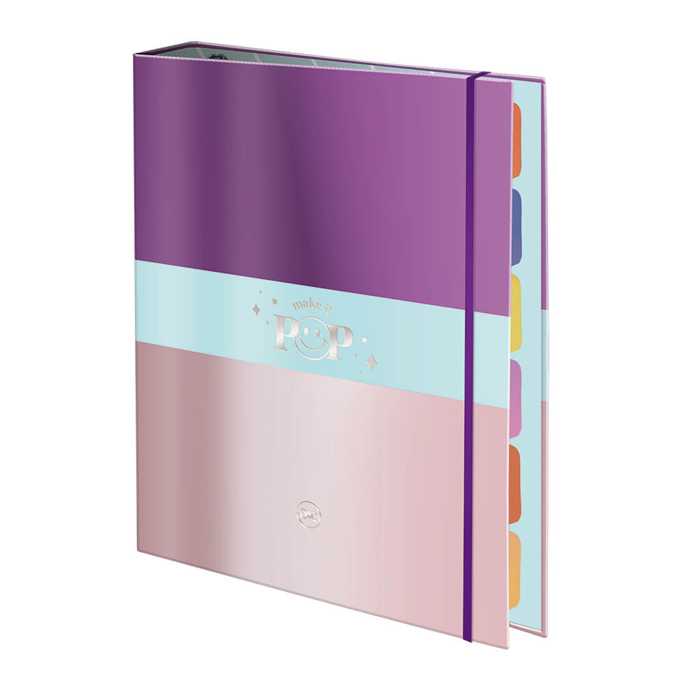 FICH¿RIO COLEGIAL COM EL¿STICO DAC POP METALIZADO COM 48 FOLHAS