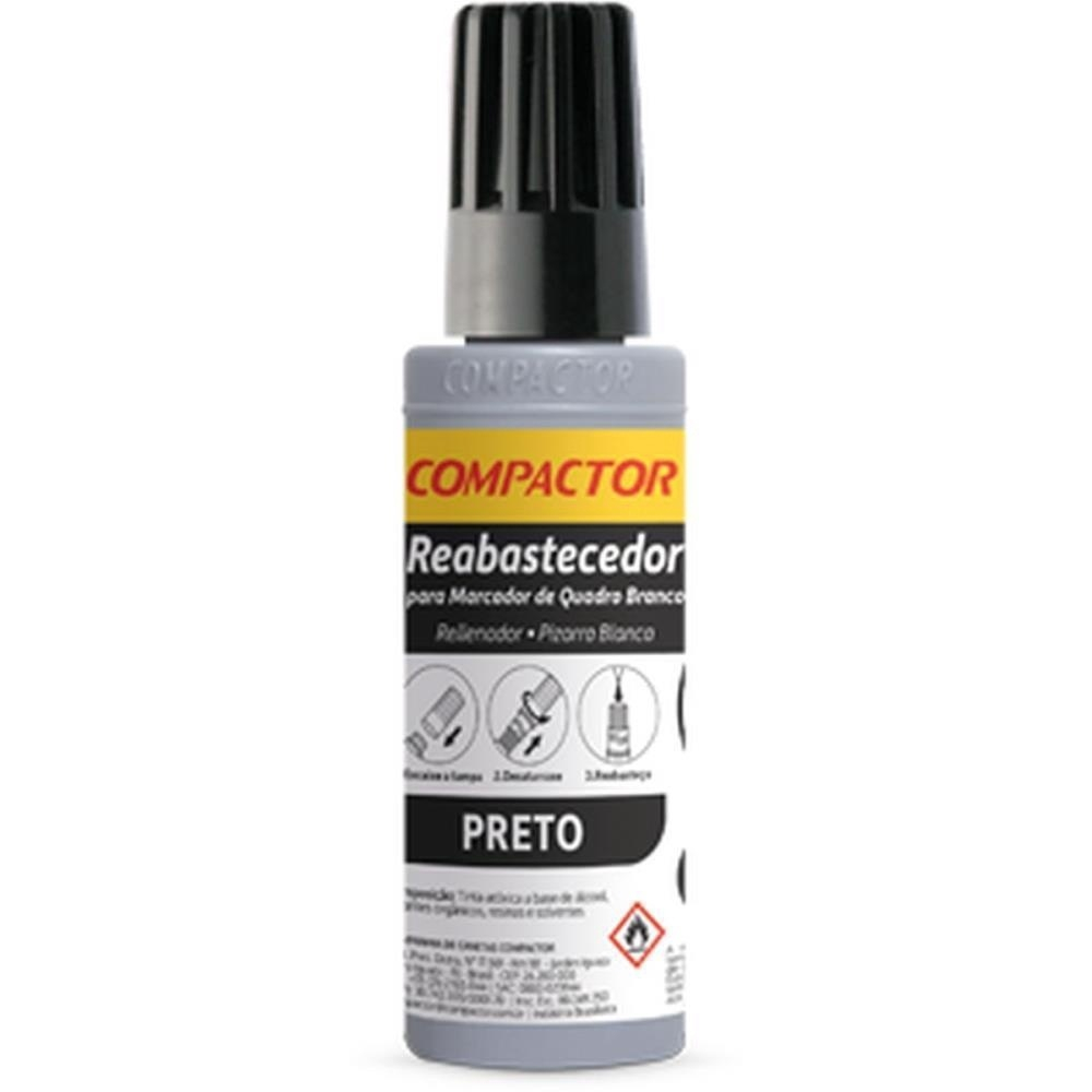 REABASTECEDOR P/MARCADOR QUADRO BRANCO COMPACTOR 30ML PRETO